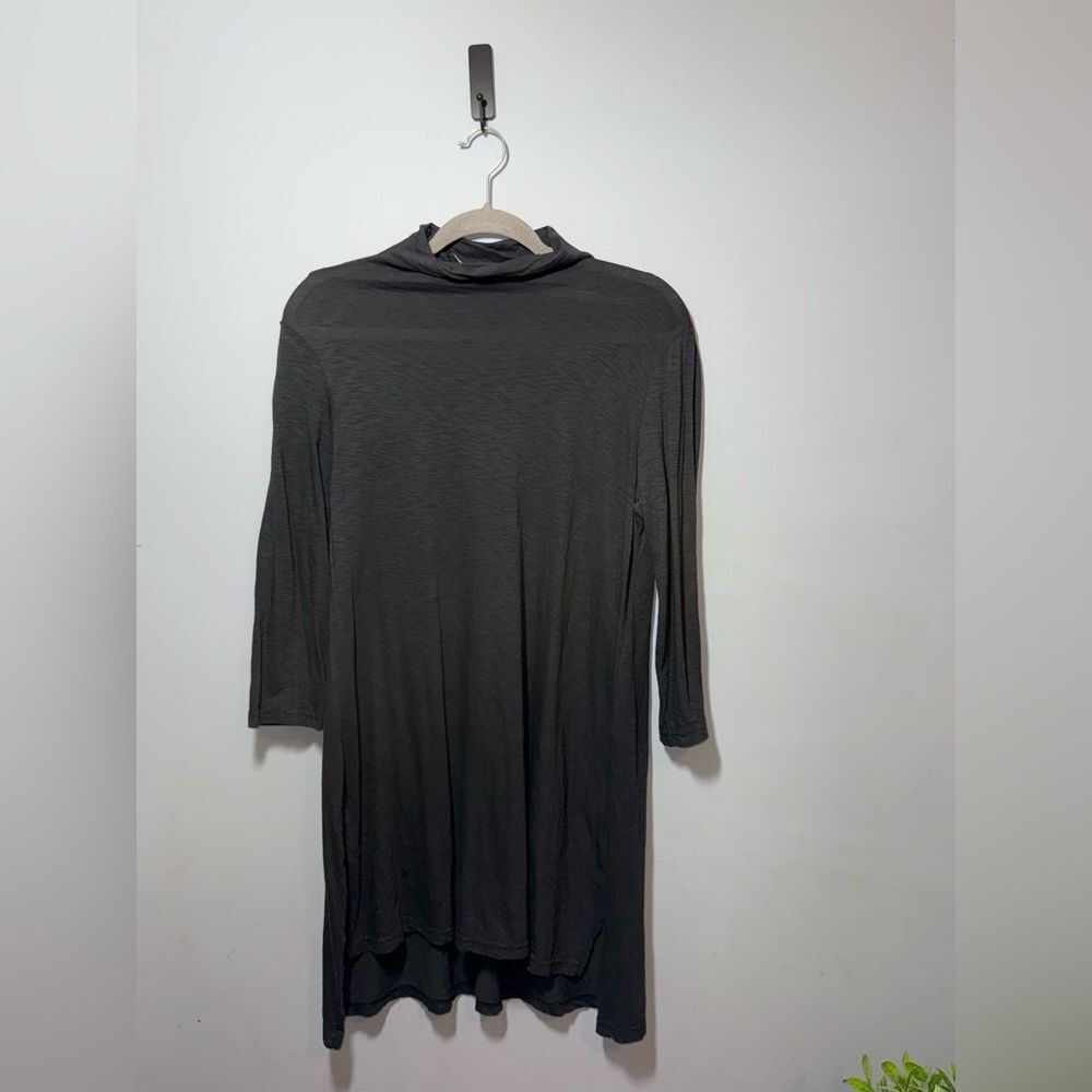 Michael Stars Women’s Black Supima Cotton Turtleneck Shirt Tunic Dress OS EUC